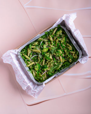 
                  
                    Basil Pesto, Broccoli & Pea Penne Salad- DF, VE, V
                  
                